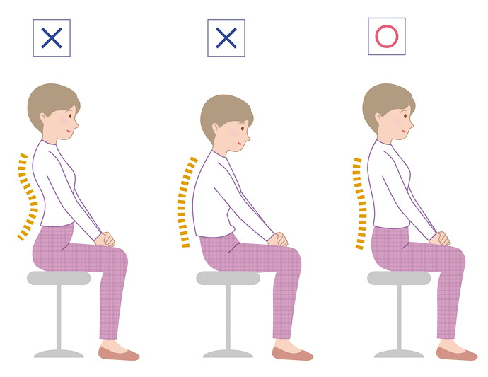 腰に負担のかかりにくい座り方画像